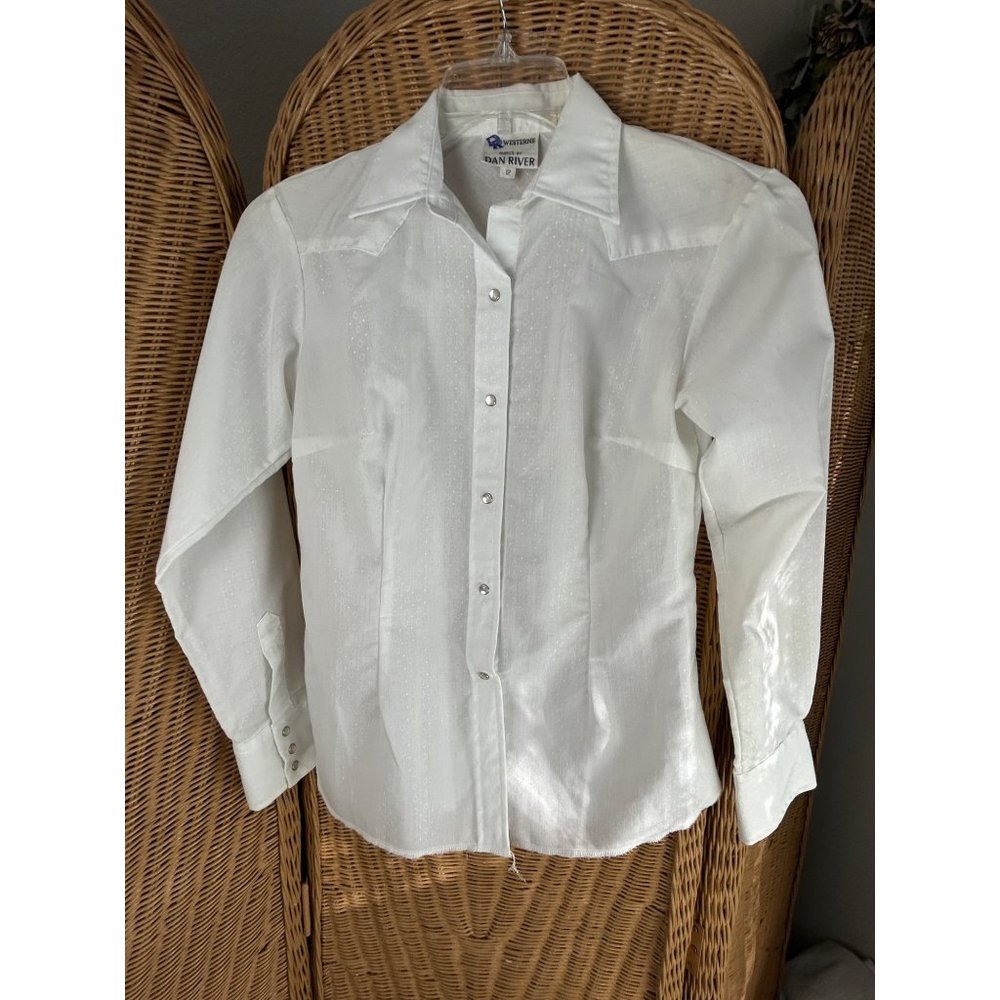 Vintage brush popper shirt snap button Sz 12 western Dan River